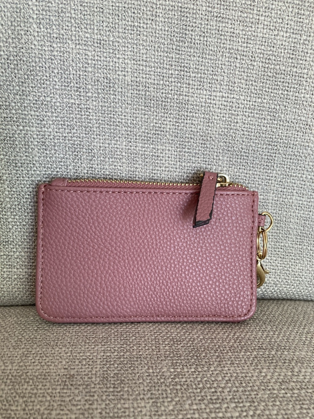 Nanette Lepore Dusty Rose Leather Card Case with Gold Hardware - Picture 2 of 3